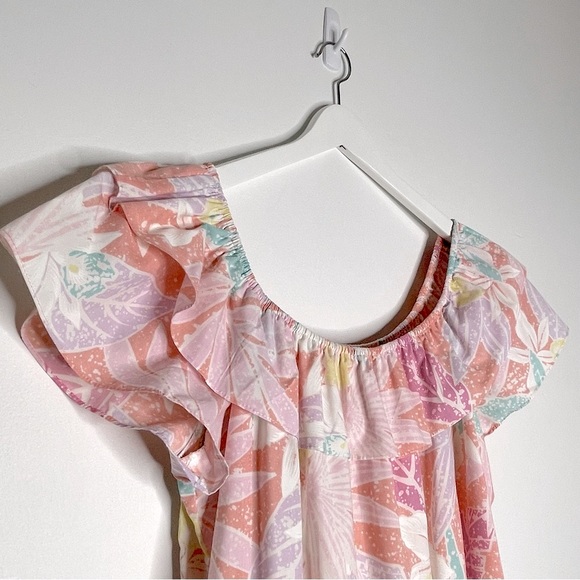 Kole Kole Vintage Made in USA Hawaiian off the shoulder Mumu floral Dress Medium - Picture 2 of 16